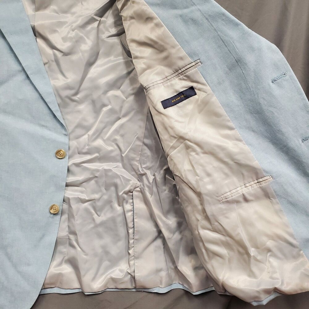 STAFFORD Signature Mens Sky Blue Sport Coat Blazer Size 54R  Big & Tall NWT - Picture 3 of 9